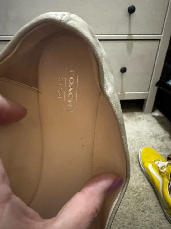 Authentic Coach Metallic Silver Ballet Flats | Signature Logo | Size 11 - Picture 3 of 4